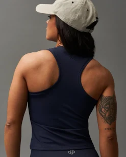COOL-FEEL Women's Crop Tank Top - Navy