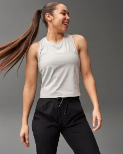 COOL-FEEL Women's Crop Tank Top - Lunar Gray