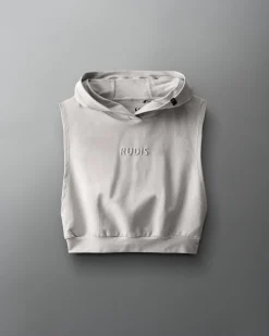 Embossed Wordmark Women's Sleeveless Crop Hoodie