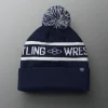 RUDIS Two Tone Pom Beanie - Navy/White