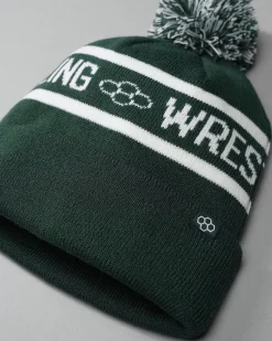 RUDIS Two Tone Pom Beanie - Green/White