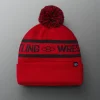 RUDIS Two Tone Pom Beanie - Red/Black