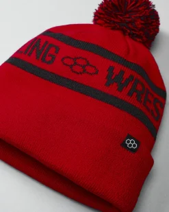 RUDIS Two Tone Pom Beanie - Red/Black