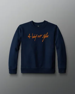 Scripted Motto Youth Crewneck