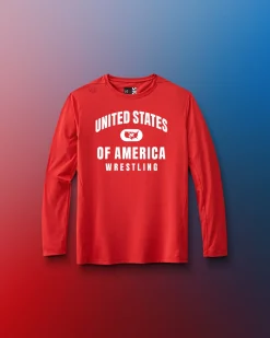 United States of America Wrestling Youth Performance Long Sleeve