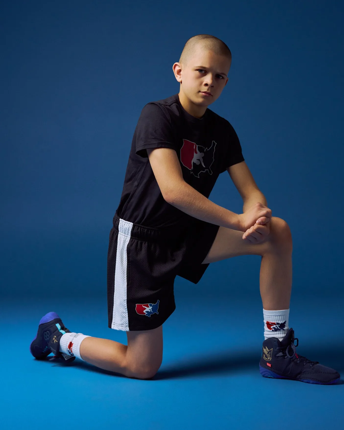 USA Wrestling 5" Premium Panel Youth Mesh Shorts