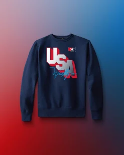 USA Wrestling Block Comfort Fleece Youth Crewneck