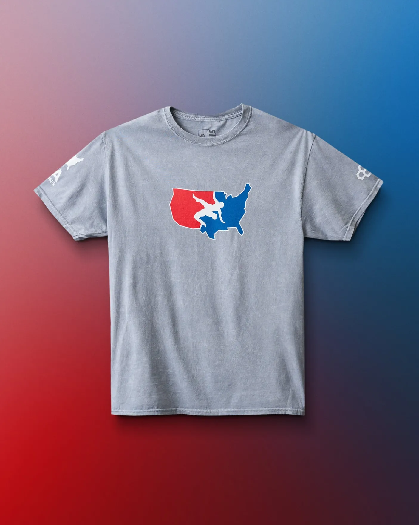 USA Wrestling Logo Acid Wash Heavyweight T-Shirt