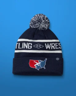 USA Wrestling Two Tone Pom Beanie