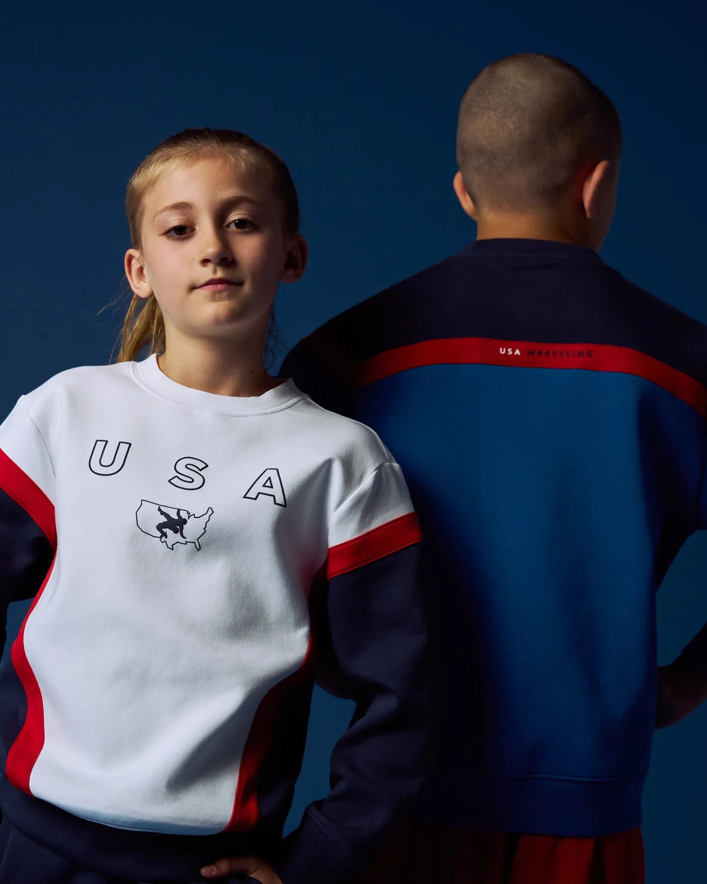 USA Wrestling Youth Colorblock Crewneck