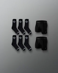 Wrestling Essentials Youth Bundle - Black Socks & Boxer Briefs
