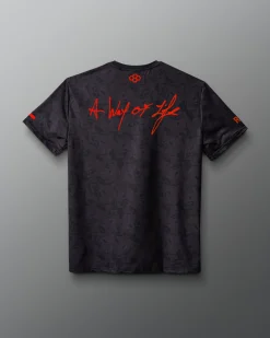 Wrestling Wordmark Black Camo Sublimated T-Shirt