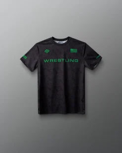 Wrestling Wordmark Black Camo Youth Sublimated T-Shirt