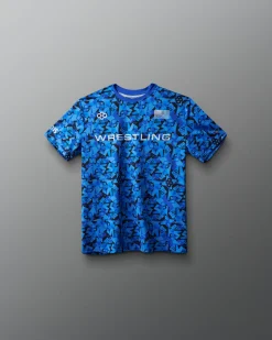 Wrestling Wordmark Camo Youth Sublimated T-Shirt