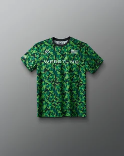 Wrestling Wordmark Camo Youth Sublimated T-Shirt