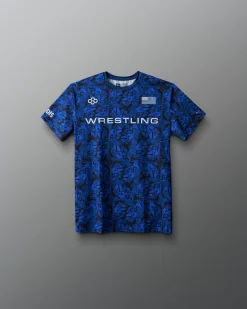Wrestling Wordmark Camo Youth Sublimated T-Shirt
